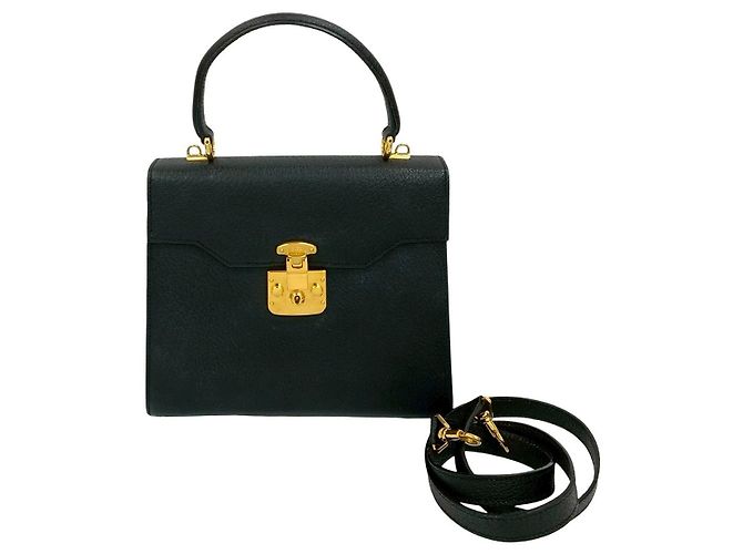Borsa 2way in pelle Gucci Lady Lock Nero - vista 2