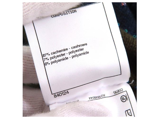 Timeless Chanel COCO Button Paillettenrand-Muster Cashmere-Kleid Grün - Ansicht 9