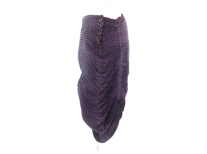Jupe en polyester 3D Steam ISSEY MIYAKE Marron Violet - vue 3