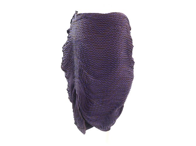 Jupe en polyester 3D Steam ISSEY MIYAKE Marron Violet - vue 4