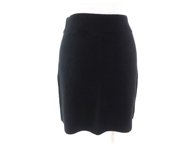 Falda de cachemira de punto trapezoidal con metal adjunto de la serie Hermès Negro - vista 4