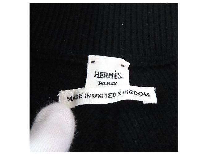 Falda de cachemira de punto trapezoidal con metal adjunto de la serie Hermès Negro - vista 6