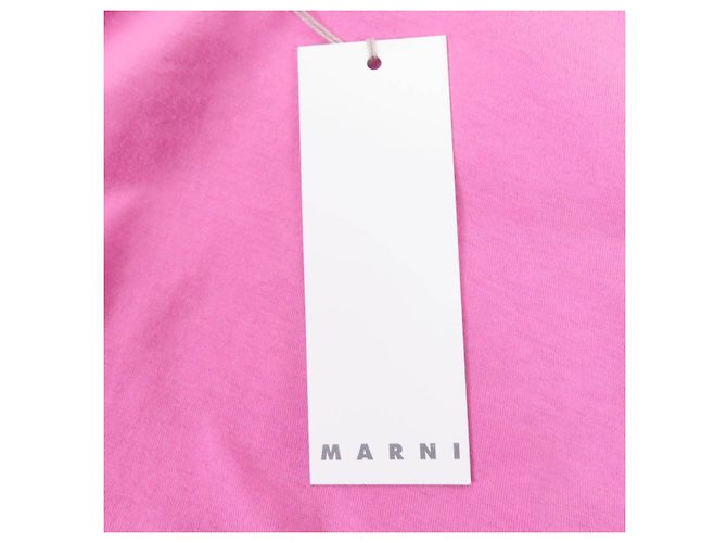 T-shirt a maniche corte in misto seta Marni Rosa Blu navy - vista 8