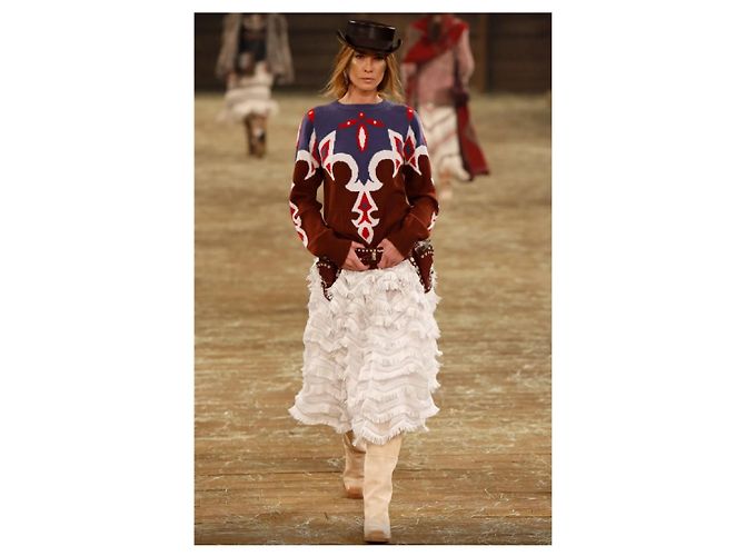 Chanel 2014 Kaschmirpullover FR42 Dallas Pre Fall Maxi Sweater UK14 US10 Mehrfarben - Ansicht 5