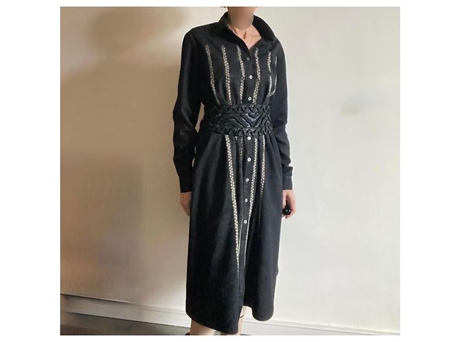 Autre Marque Suzusan black graphite and beige wool dress Size M Dark grey - view 11