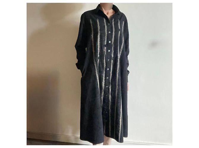 Autre Marque Suzusan black graphite and beige wool dress Size M Dark grey - view 13