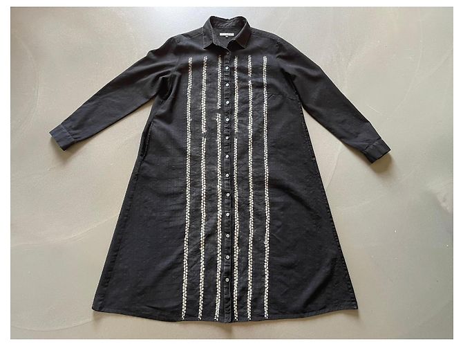 Autre Marque Suzusan black graphite and beige wool dress Size M Dark grey - view 2