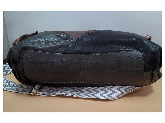 Autre Marque Borsa a mano in pelle Gianni Conti Marrone Nero - vista 4