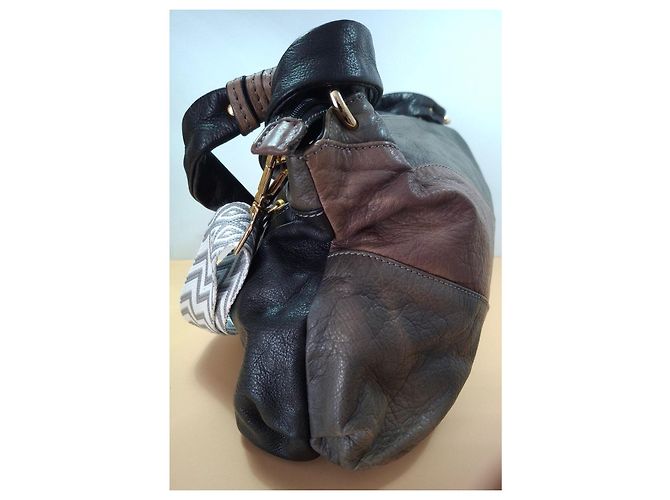 Autre Marque Borsa a mano in pelle Gianni Conti Marrone Nero - vista 6