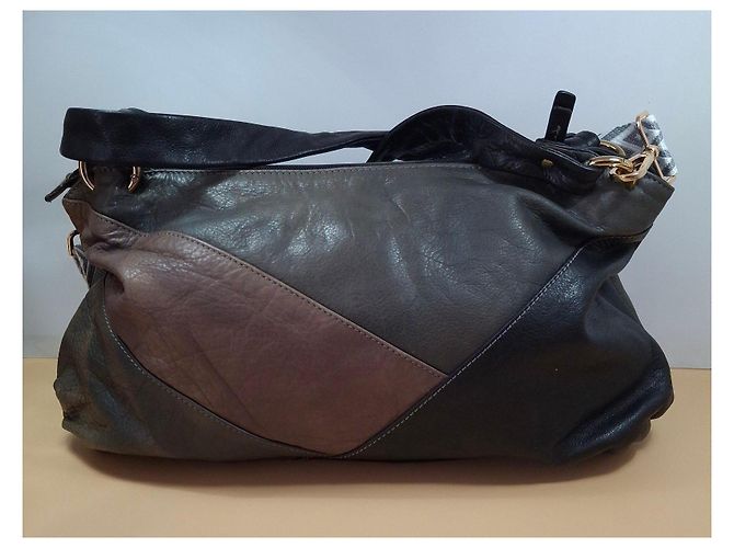 Autre Marque Borsa a mano in pelle Gianni Conti Marrone Nero - vista 7