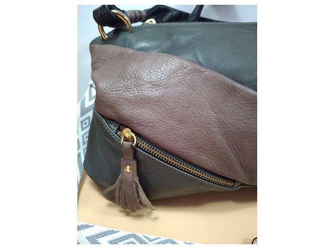 Autre Marque Borsa a mano in pelle Gianni Conti Marrone Nero - vista 8