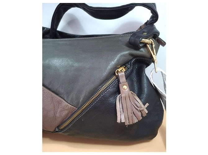 Autre Marque Borsa a mano in pelle Gianni Conti Marrone Nero - vista 9