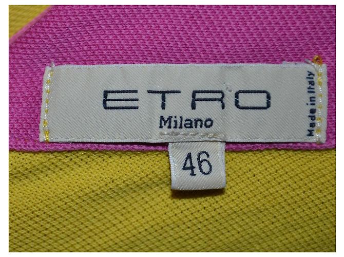 Polo Etro de algodón rosa y amarillo - vista 5
