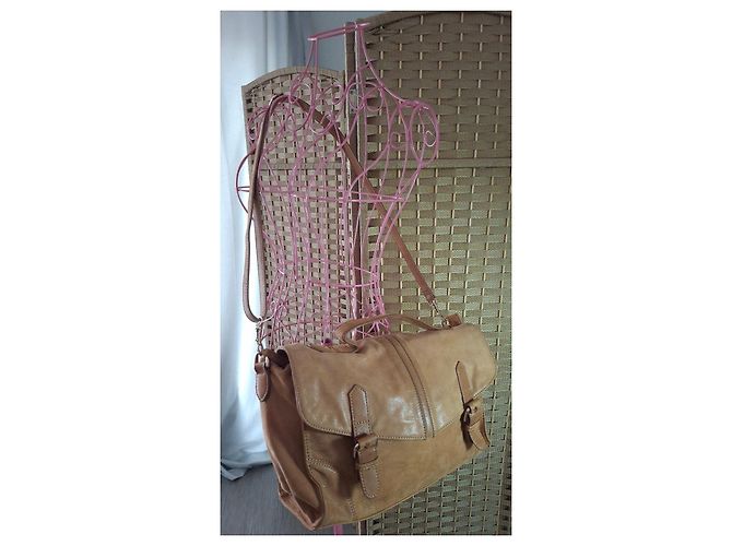 CAROLL Borsa a spalla in pelle marrone - vista 17