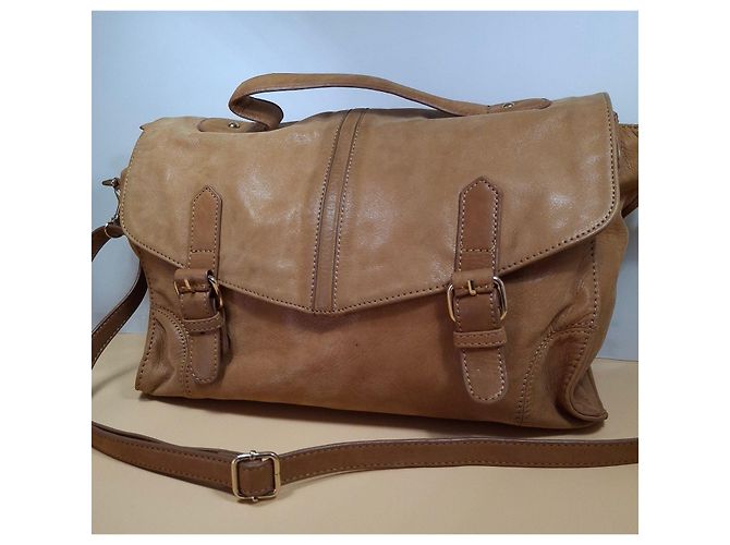 CAROLL Borsa a spalla in pelle marrone - vista 2