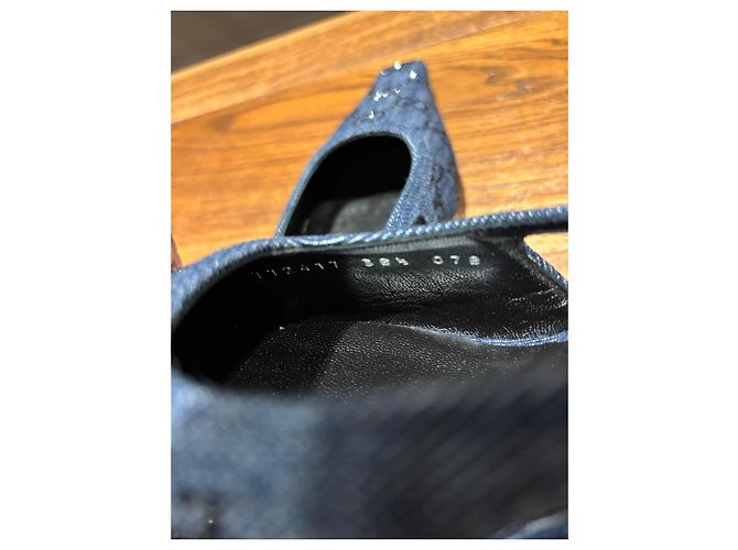 Gucci GG Denim Slingback-Absätze Blau - Ansicht 4