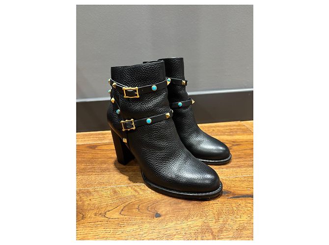 Stivaletti Rockstud Valentino Garavani in pelle nera Taglia 39 - vista 2