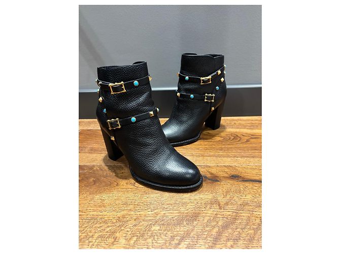 Stivaletti Rockstud Valentino Garavani in pelle nera Taglia 39 - vista 5