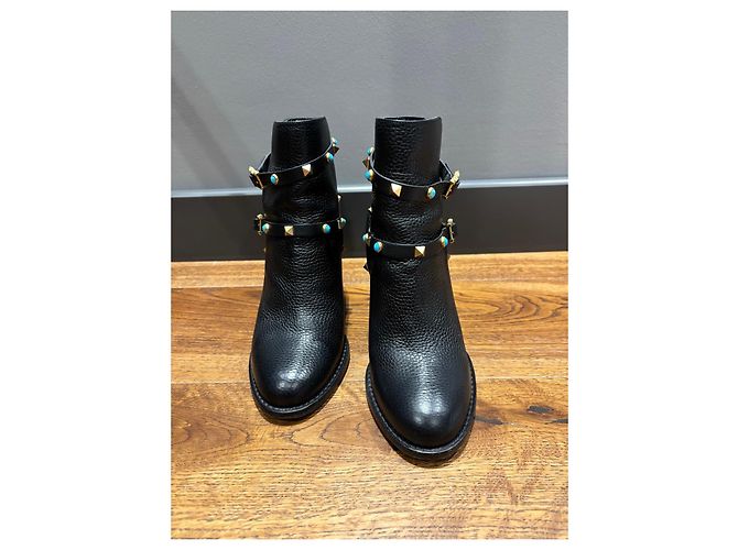 Stivaletti Rockstud Valentino Garavani in pelle nera Taglia 39 - vista 6