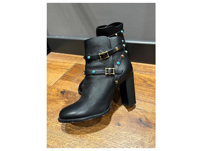 Stivaletti Rockstud Valentino Garavani in pelle nera Taglia 39 - vista 7