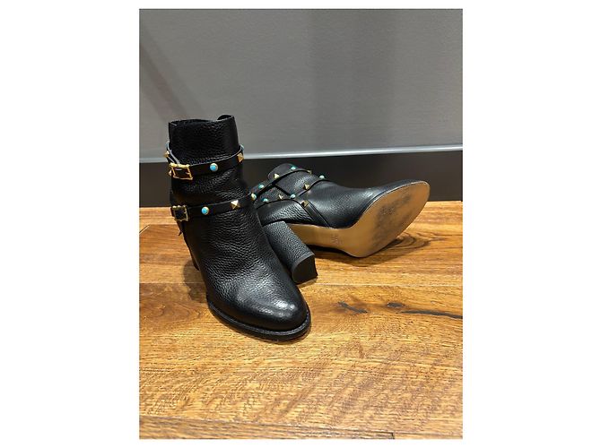 Stivaletti Rockstud Valentino Garavani in pelle nera Taglia 39 - vista 8