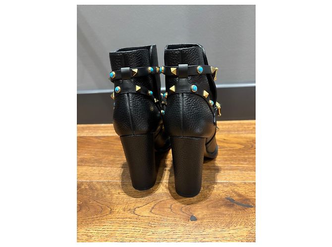 Stivaletti Rockstud Valentino Garavani in pelle nera Taglia 39 - vista 9