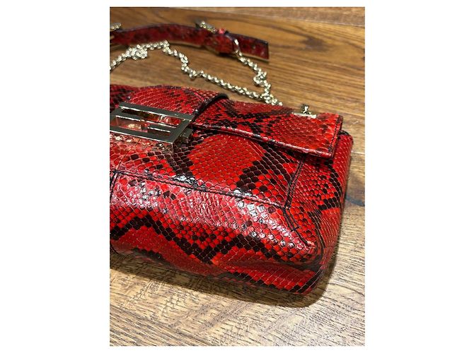 Borsa a Spalla Fendi Baguette Sneake Rosso Stampa python - vista 10