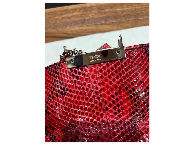 Borsa a Spalla Fendi Baguette Sneake Rosso Stampa python - vista 9