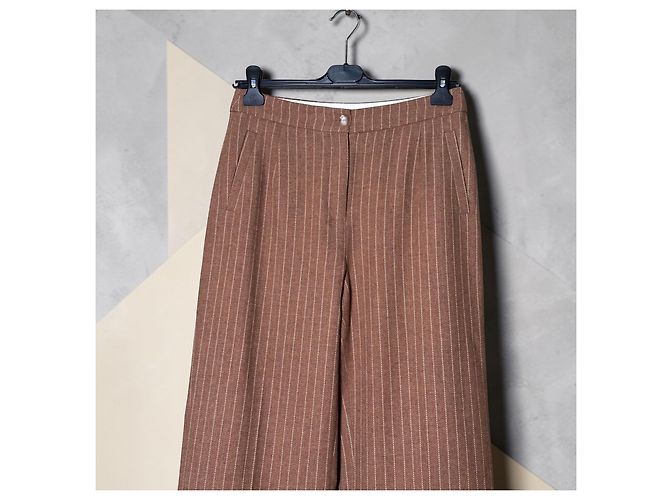 Pantalones SéZane Marrones de Lana Talla 40 Castaño - vista 2