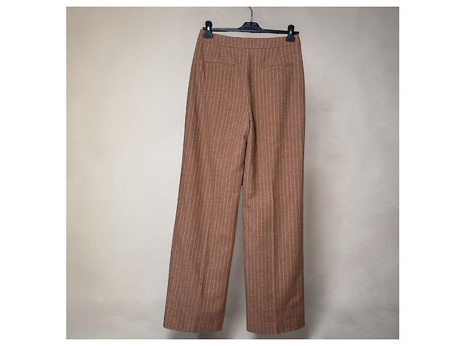Pantalones SéZane Marrones de Lana Talla 40 Castaño - vista 3