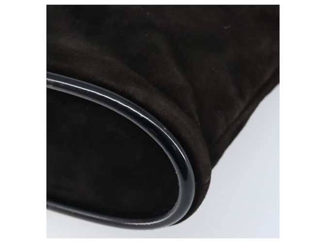 Bolso de Mano GUCCI Ante Negro Dorado 002 2122 0465 Auth 174512 - vista 10