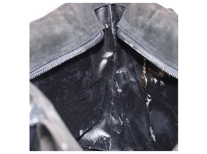 Bolso de Mano GUCCI Ante Negro Dorado 002 2122 0465 Auth 174512 - vista 20