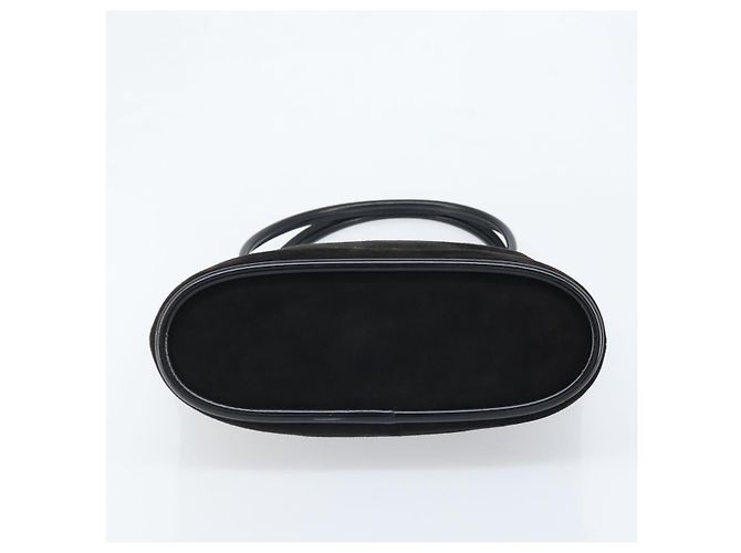 Bolso de Mano GUCCI Ante Negro Dorado 002 2122 0465 Auth 174512 - vista 9
