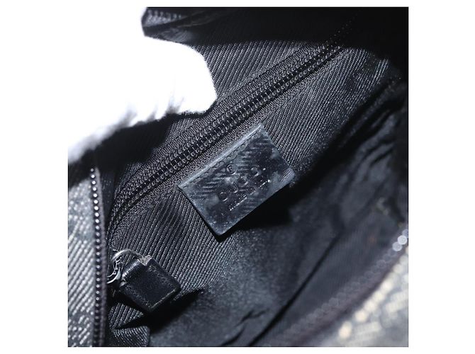 Borsa a Spalla GG Canvas Gucci Nera Argento 03136 Auth 174538 Nero - vista 17