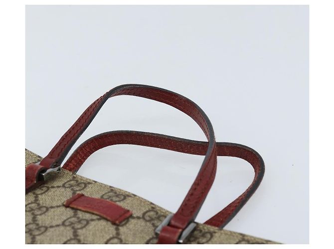 Gucci Borsa a mano GG Supreme in PVC beige e argento 117551 Auth ep13822 - vista 8