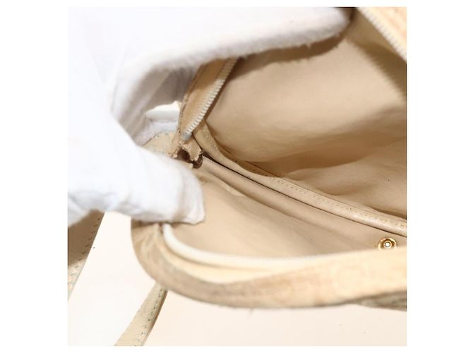 Borsa a Spalla in Tela Trotter Christian Dior Beige Auth ka3176 - vista 19