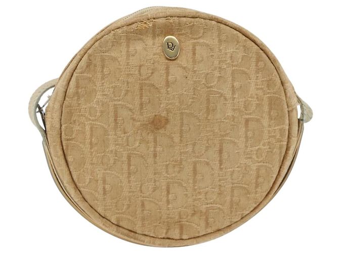 Borsa a Spalla in Tela Trotter Christian Dior Beige Auth ka3176 - vista 2