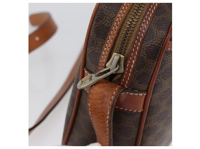 Céline Borsa a Spalla in Tela Macadam CELINE in Pelle PVC Marrone Oro Auth ep13731 D'oro - vista 14
