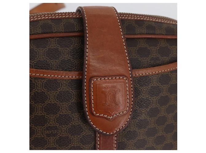 Céline Borsa a Spalla in Tela Macadam CELINE in Pelle PVC Marrone Oro Auth ep13731 D'oro - vista 15