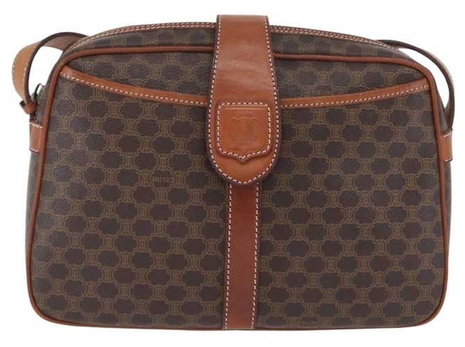 Céline Borsa a Spalla in Tela Macadam CELINE in Pelle PVC Marrone Oro Auth ep13731 D'oro - vista 2