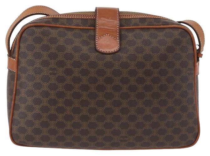 Céline Borsa a Spalla in Tela Macadam CELINE in Pelle PVC Marrone Oro Auth ep13731 D'oro - vista 3