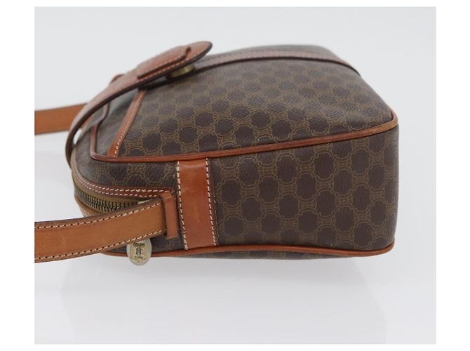 Céline Borsa a Spalla in Tela Macadam CELINE in Pelle PVC Marrone Oro Auth ep13731 D'oro - vista 5