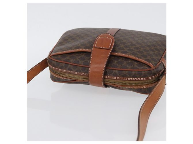 Céline Borsa a Spalla in Tela Macadam CELINE in Pelle PVC Marrone Oro Auth ep13731 D'oro - vista 6