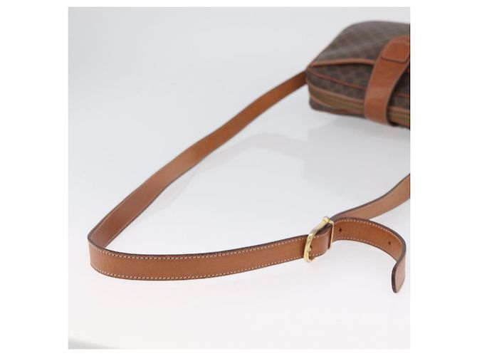 Céline Borsa a Spalla in Tela Macadam CELINE in Pelle PVC Marrone Oro Auth ep13731 D'oro - vista 7