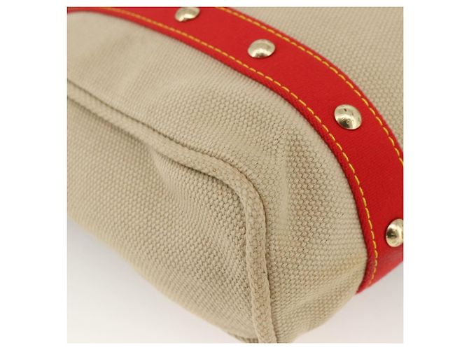 LOUIS VUITTON Antigua Cabas MM Borsa Tote Canvas Beige Rossa M40035 LV Auth ka3234 Rosso - vista 14