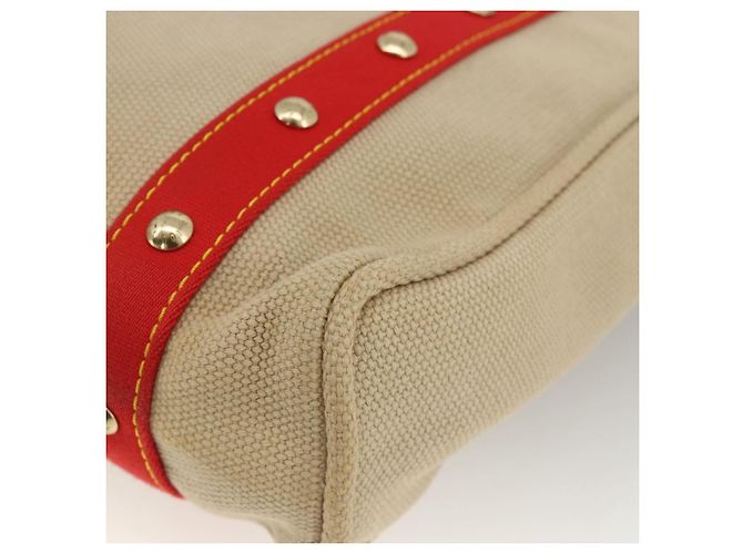 LOUIS VUITTON Antigua Cabas MM Borsa Tote Canvas Beige Rossa M40035 LV Auth ka3234 Rosso - vista 15
