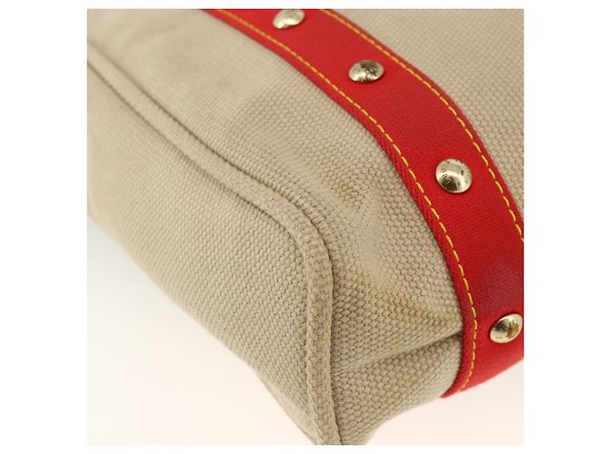 LOUIS VUITTON Antigua Cabas MM Borsa Tote Canvas Beige Rossa M40035 LV Auth ka3234 Rosso - vista 16