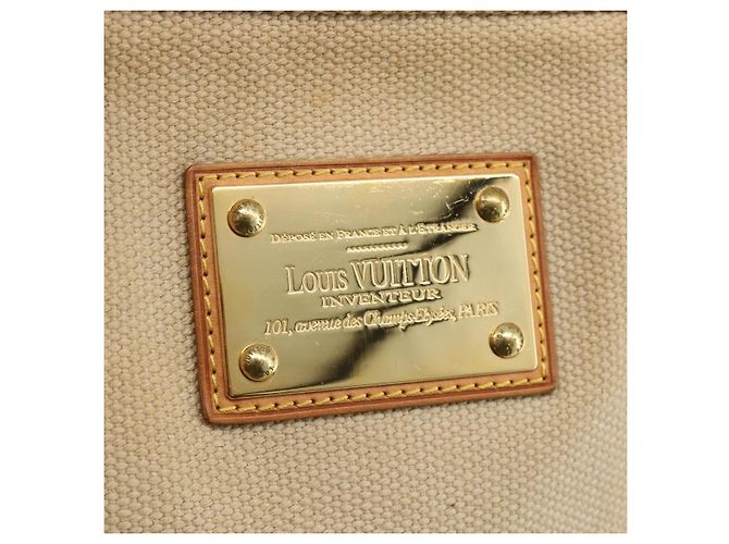 LOUIS VUITTON Antigua Cabas MM Borsa Tote Canvas Beige Rossa M40035 LV Auth ka3234 Rosso - vista 17