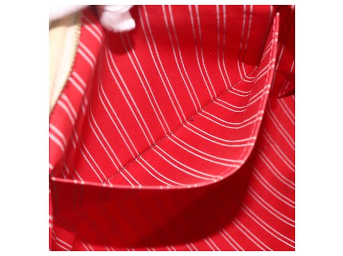 LOUIS VUITTON Antigua Cabas MM Borsa Tote Canvas Beige Rossa M40035 LV Auth ka3234 Rosso - vista 21