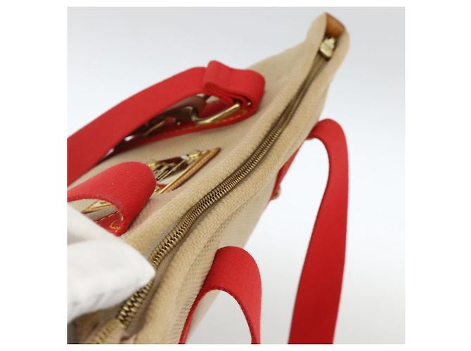 LOUIS VUITTON Antigua Cabas MM Borsa Tote Canvas Beige Rossa M40035 LV Auth ka3234 Rosso - vista 6